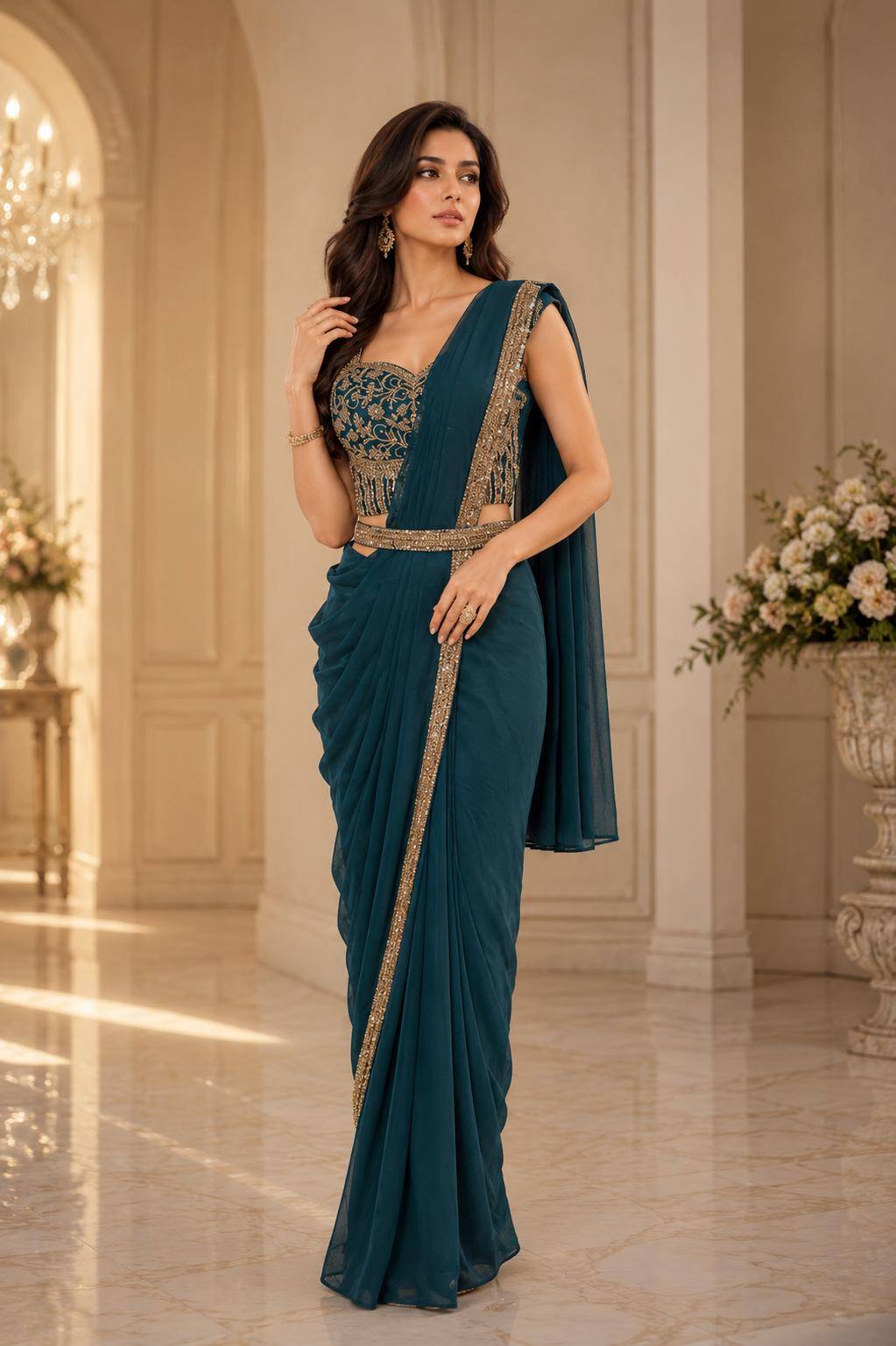 A553 BY AMOHA TRENDZ 01 To 03 Series Indian Traditional Wear Collection Fancy Colorful Party Wear CANDY CRUSH Stitched Sarees At Wholesale Price